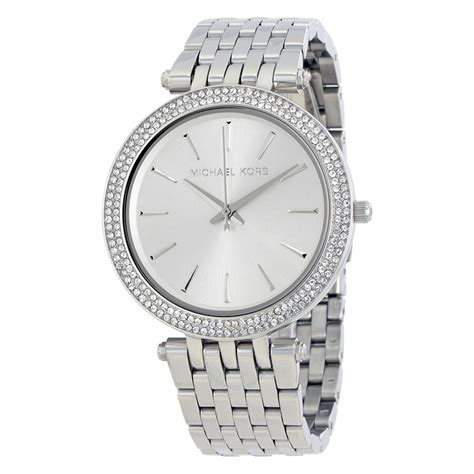 michael kors watch silver women's|michael kors silver diamond watch.